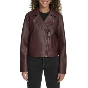NWT Levi’s Women’s Faux Leather Moto Jacket, Color Fig (maroon), Size XL